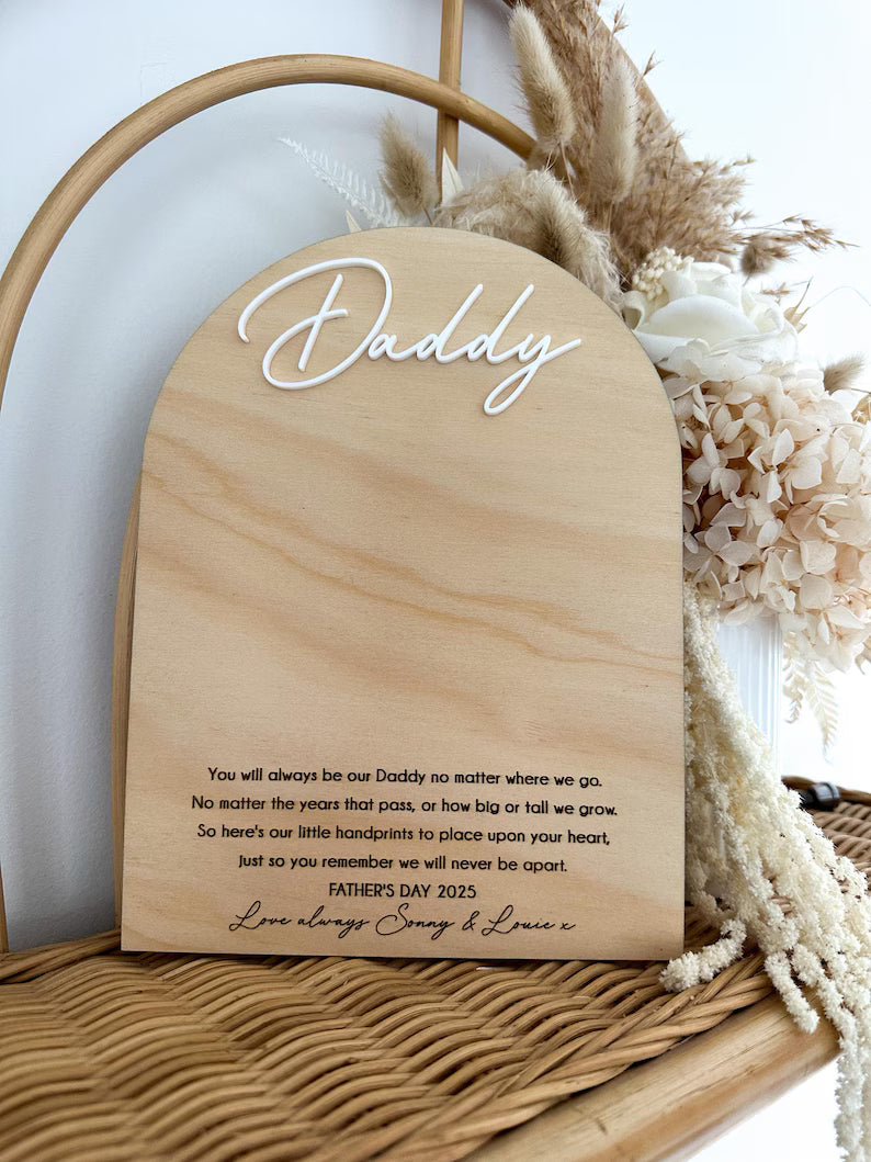 Personalised Daddy Wooden Plaque Personalised Gift personalised gift custom laser engraving