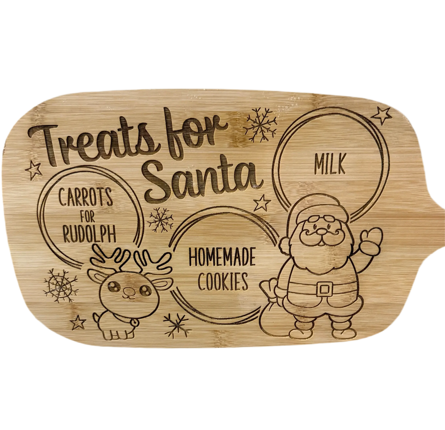 Personalised Treats for Santa Bamboo Christmas Board Personalised Gift personalised gift custom laser engraving