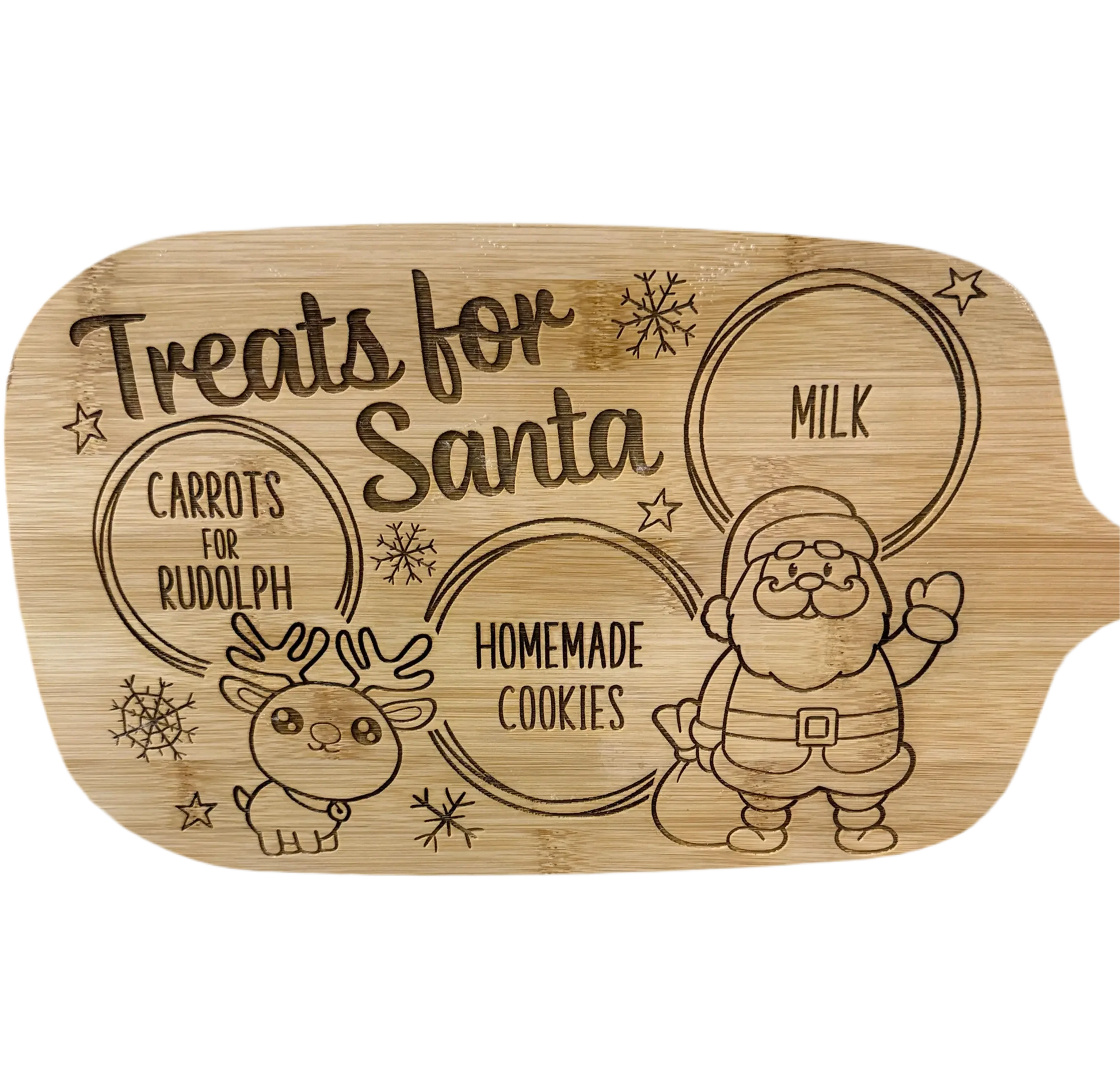 Personalised Treats for Santa Bamboo Christmas Board Personalised Gift personalised gift custom laser engraving
