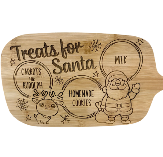Personalised Treats for Santa Bamboo Christmas Board Personalised Gift personalised gift custom laser engraving
