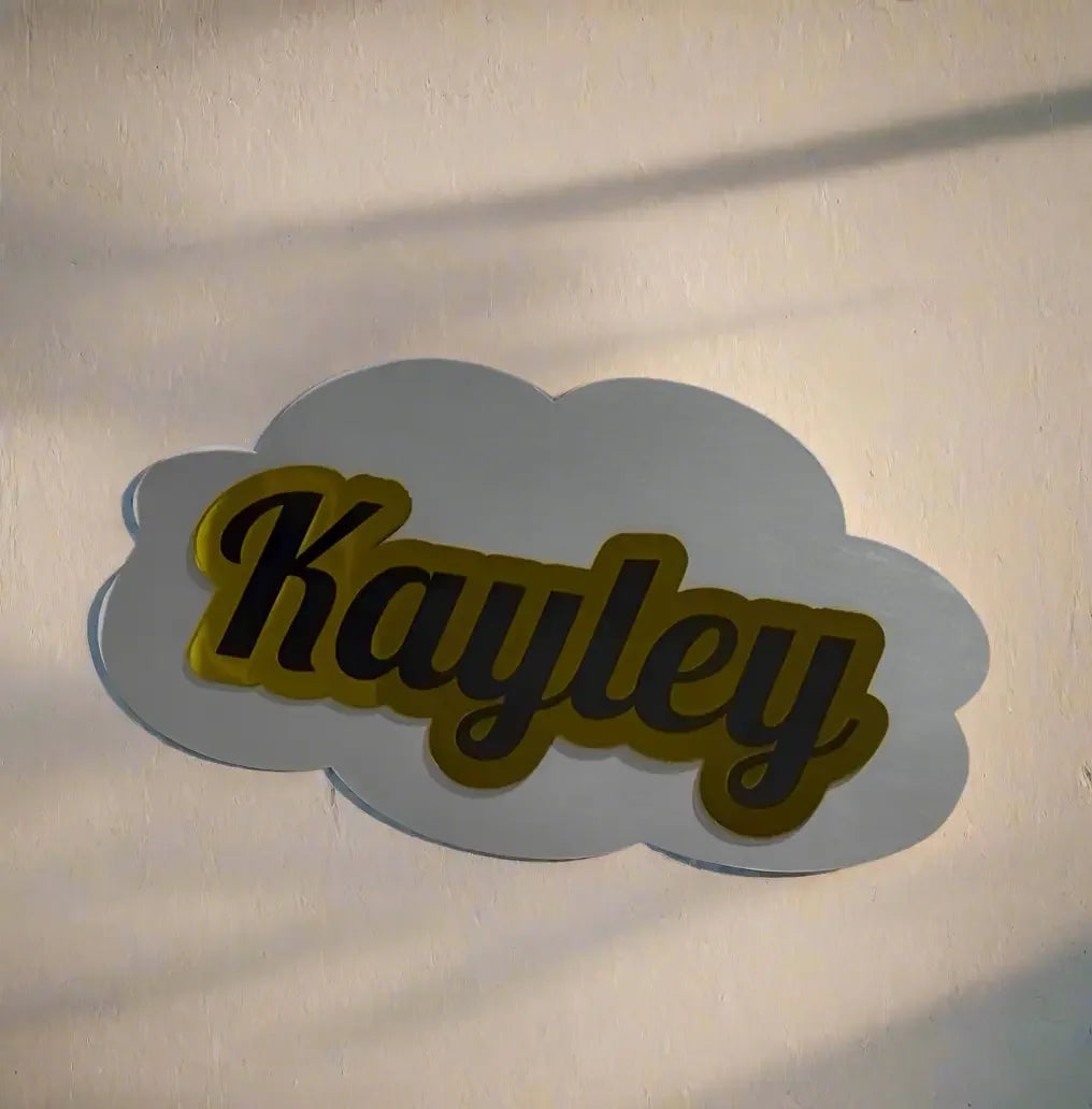 Custom Cloud Acrylic Name Sign – 25 cm Personalised Gift personalised gift custom laser engraving