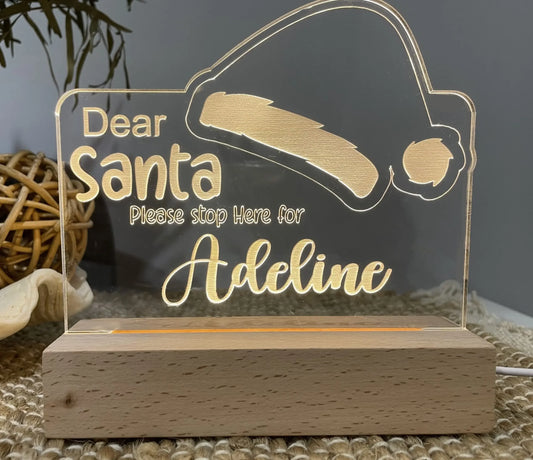 Personalised Dear Santa Night Light Personalised Gift personalised gift custom laser engraving