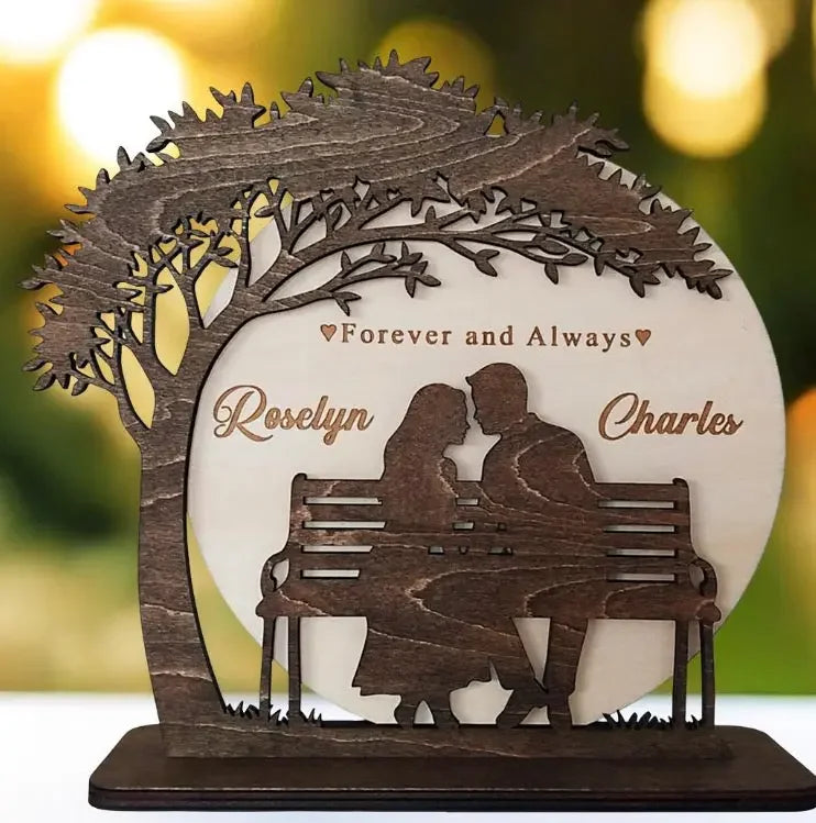 Forever & Always Wooden Couple Display Personalised Gift personalised gift custom laser engraving