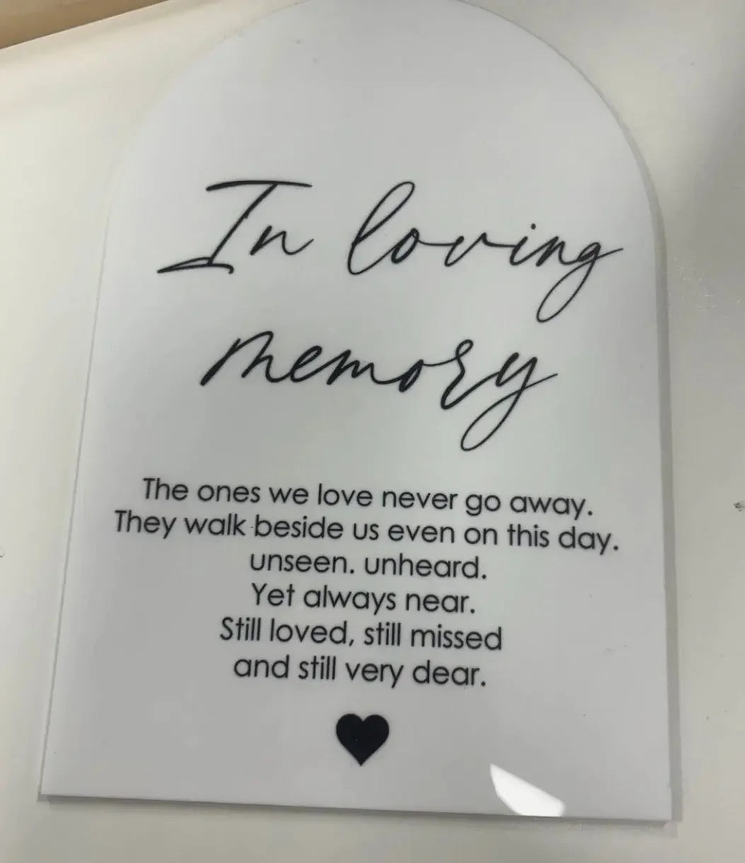 In Loving Memory Wedding Sign Personalised Gift personalised gift custom laser engraving