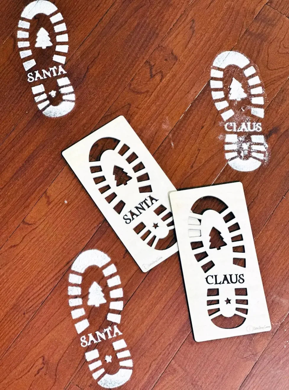 Santa’s Sneaky Footprints Stencil Set Personalised Gift personalised gift custom laser engraving