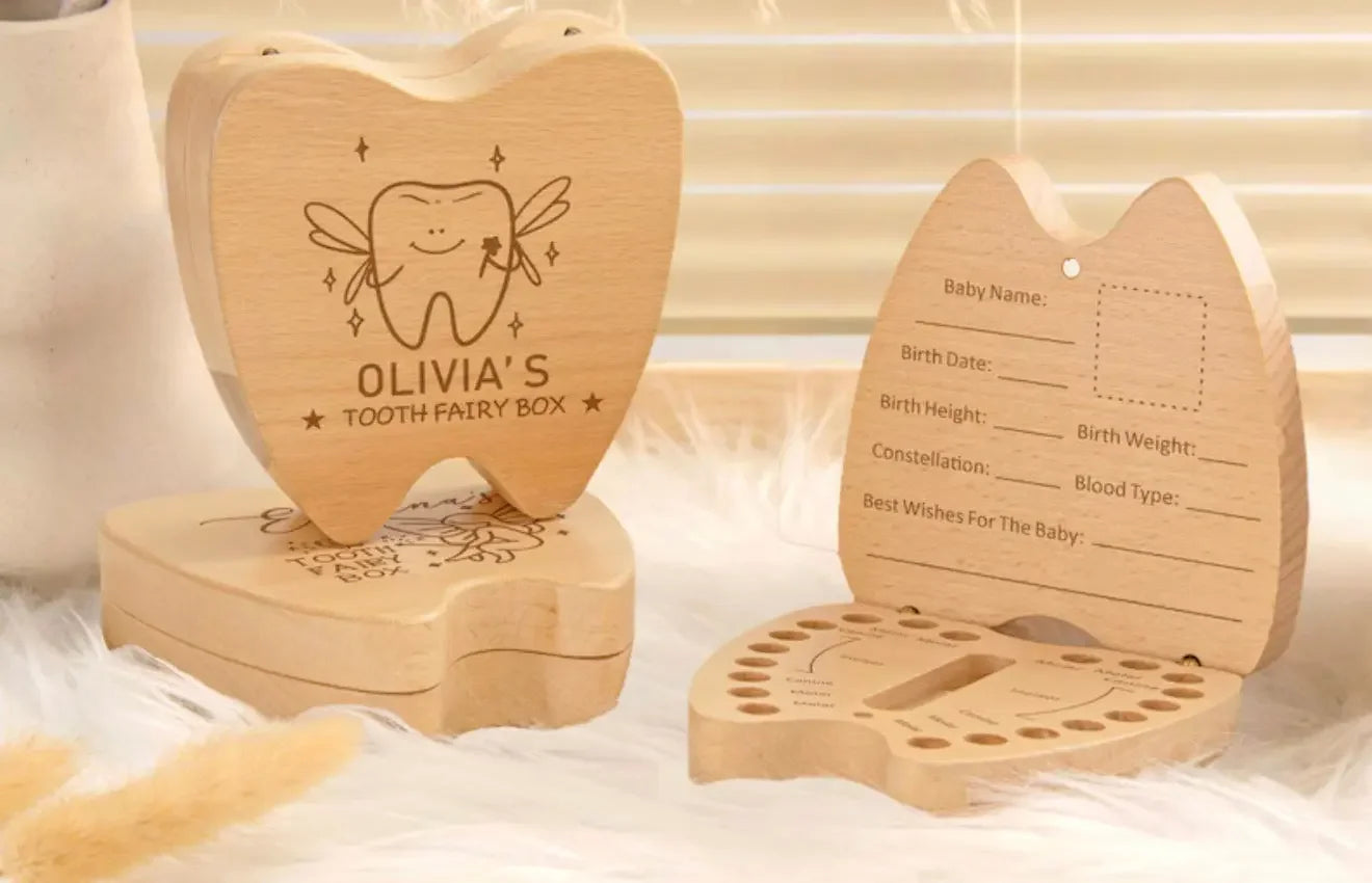 Personalised Wooden Tooth Fairy Keepsake Box Personalised Gift personalised gift custom laser engraving