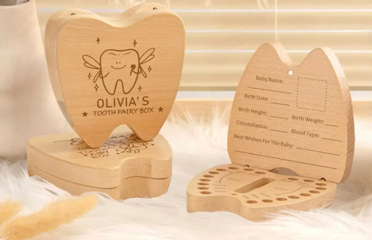 Personalised Wooden Tooth Fairy Keepsake Box Personalised Gift personalised gift custom laser engraving