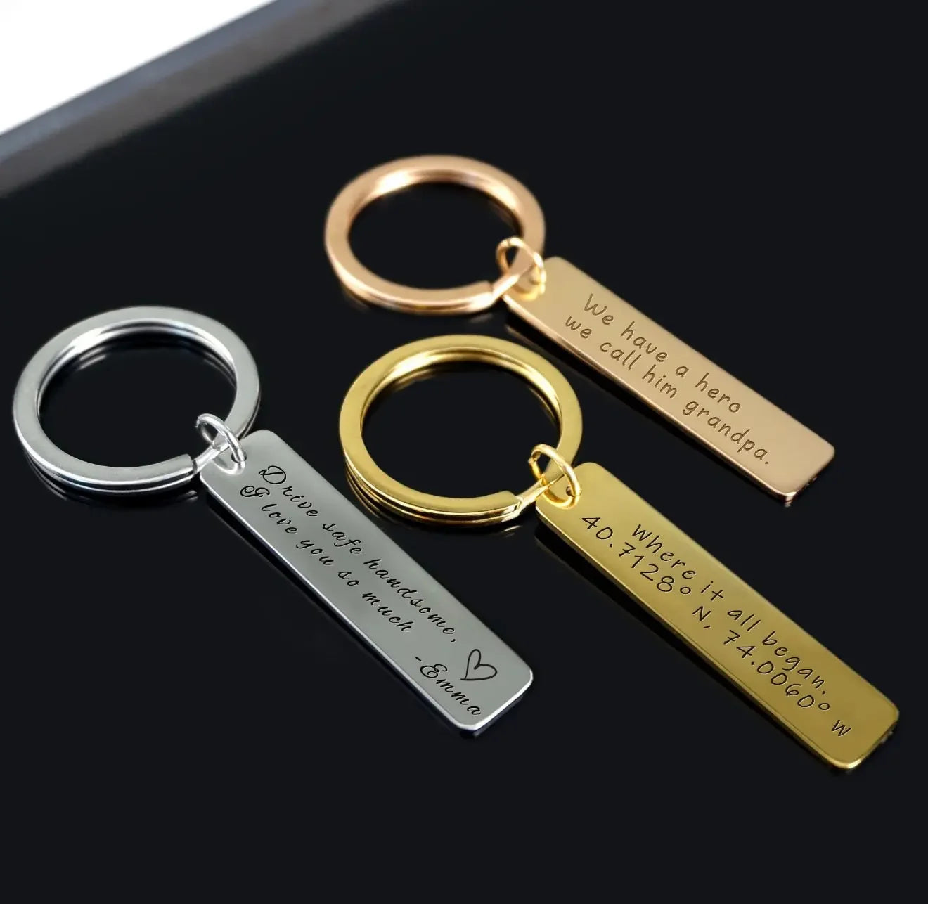 Personalised Engraved Bar Keyring Personalised Gift personalised gift custom laser engraving