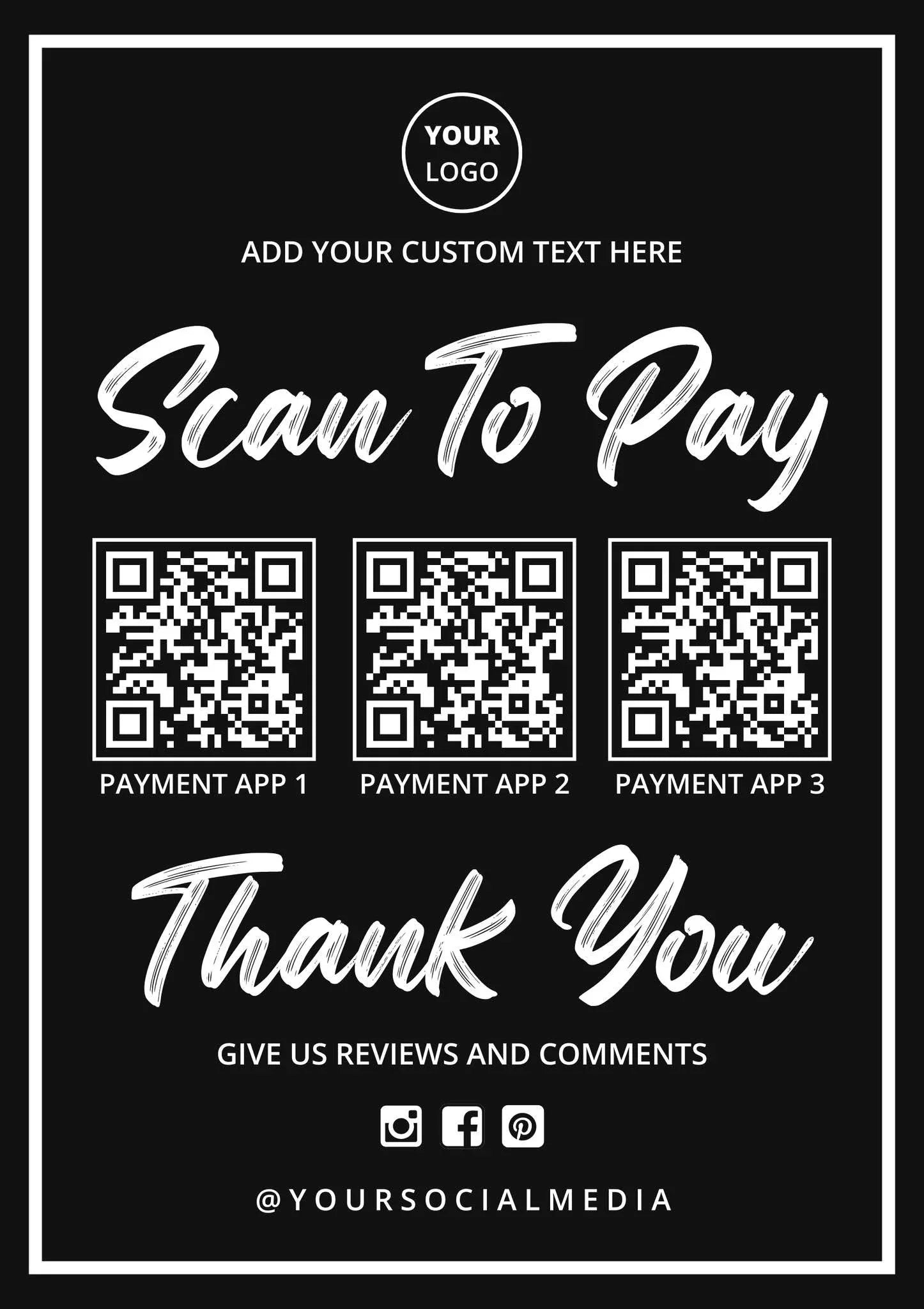 Custom Scan to Pay QR Display Stand Personalised Business Payment Sign personalised gift custom laser engraving