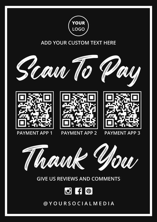 Custom Scan to Pay QR Display Stand Personalised Business Payment Sign personalised gift custom laser engraving