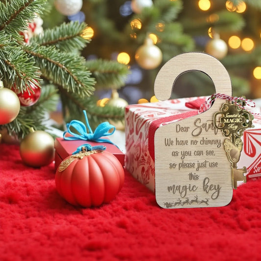 Santa Magic Key – Personalised Christmas Door Key for Homes Without Ch personalised gift custom laser engraving