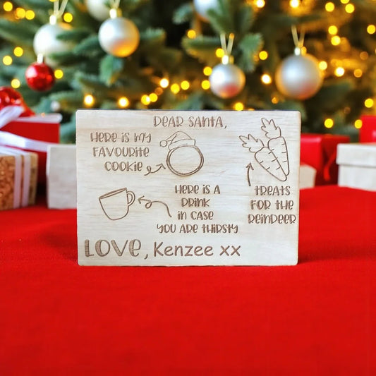Personalised Santa Treat Board Custom Christmas Eve Wooden Plate personalised gift custom laser engraving